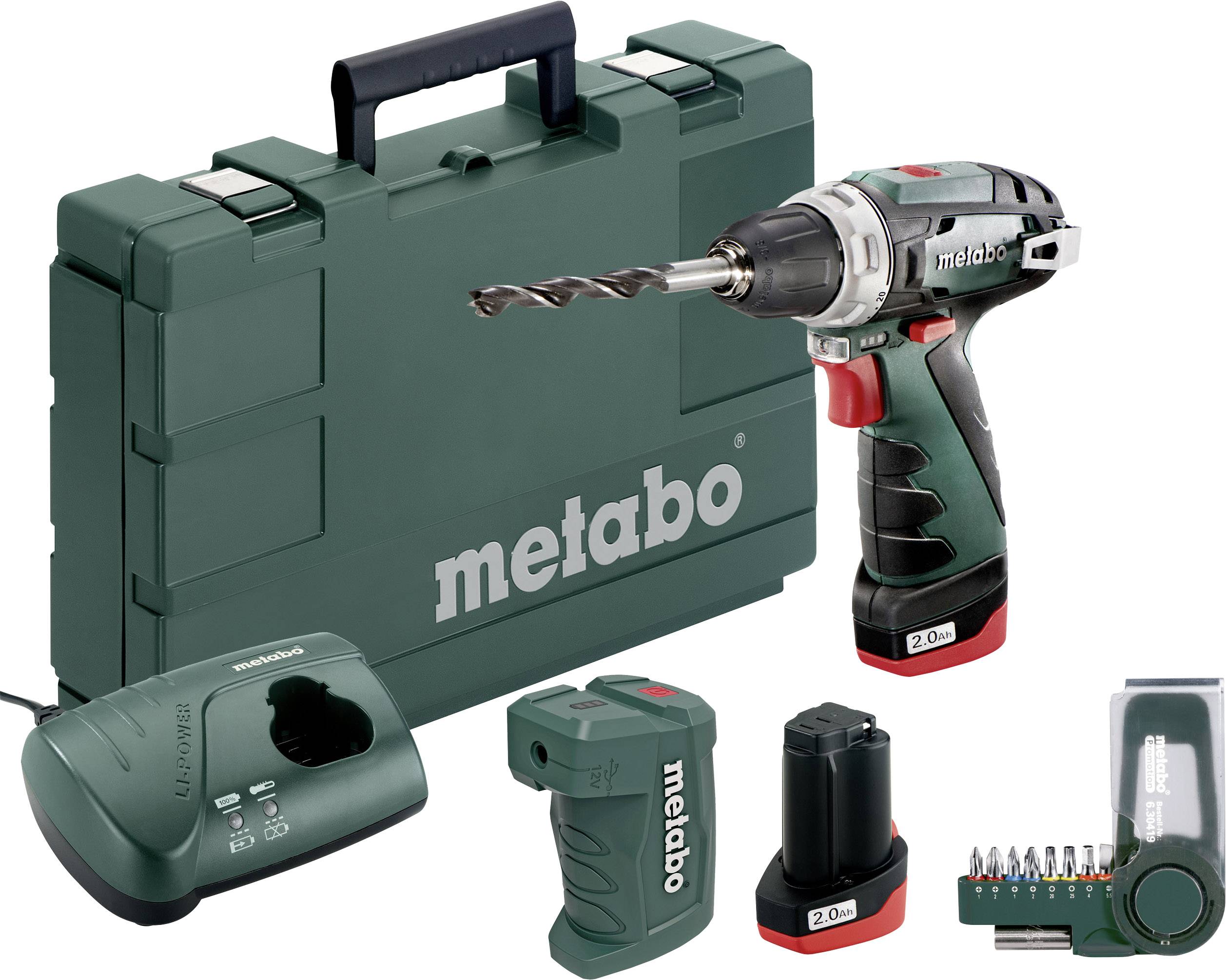 Metabo PowerMaxx BS Basic Set Cordless drill incl. spare battery, incl .