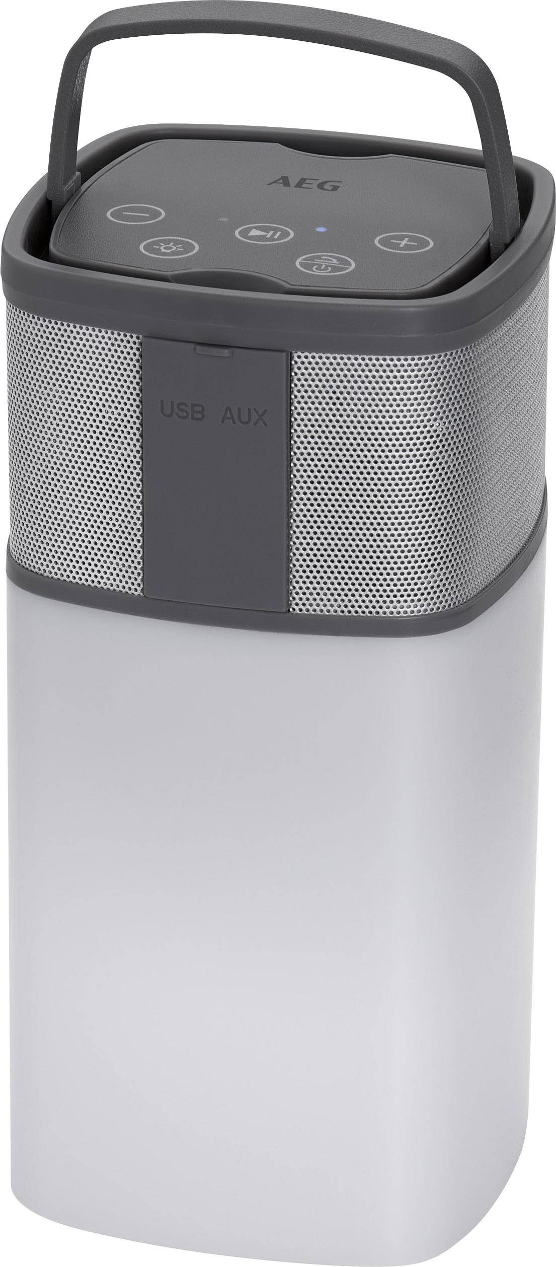 AEG BSS 4841 speaker Aux, incl. bracket, Outdoor, spray-proof, SD, Handsfree Grey, White | Conrad.com