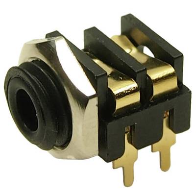Cliff CL13845G 3.5 mm audio jack Socket, horizontal mount Number of pins (num): 2 Mono Black 1 pc(s) 