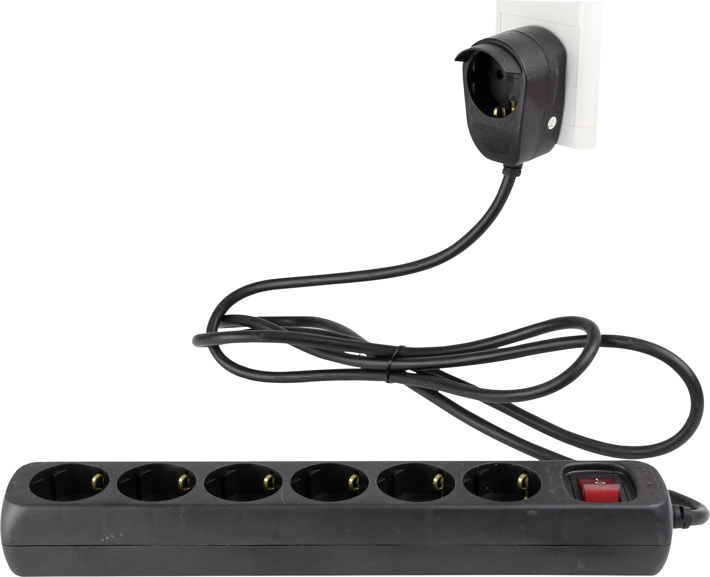 REV 0012692514 Power strip (+ switch) 6x Black PG connector 1 pc(s)