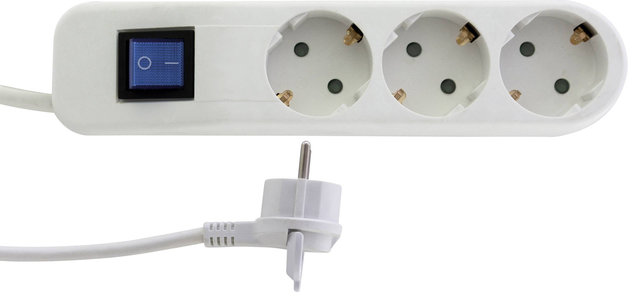 REV 0014340100 Power strip (+ switch) 3x White, Grey PG connector 1 pc(s)
