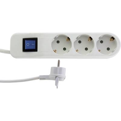 Image of REV 0014340100 Power strip (+ switch) 3x White, Grey PG connector 1 pc(s)