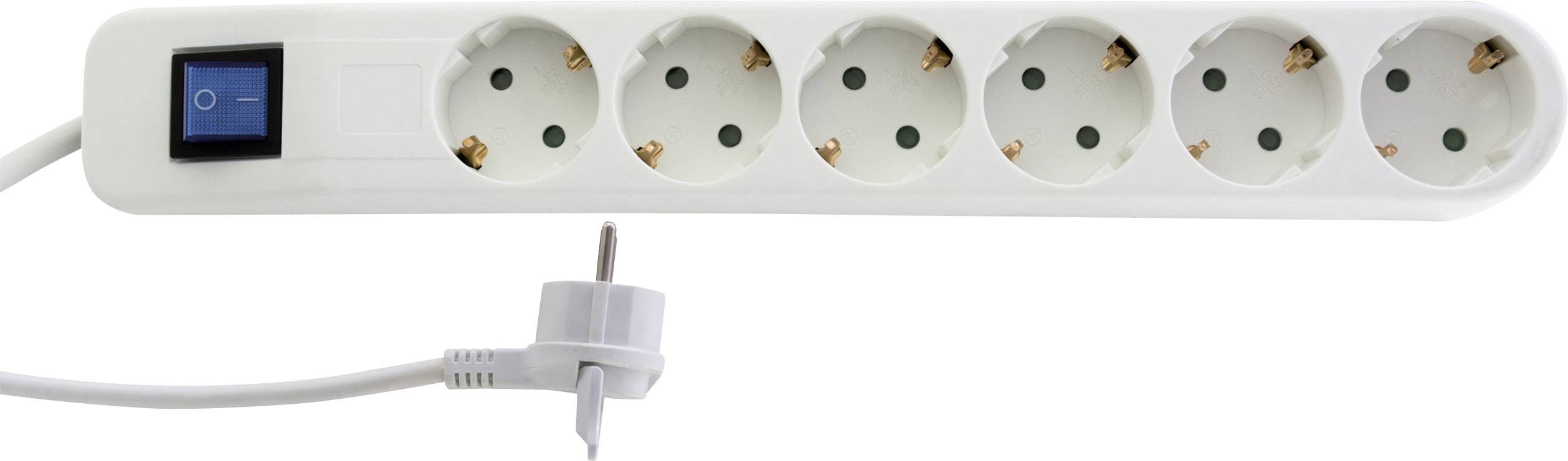 REV 0014640100 Power strip (+ switch) 6x White, Grey PG connector 1 pc(s)