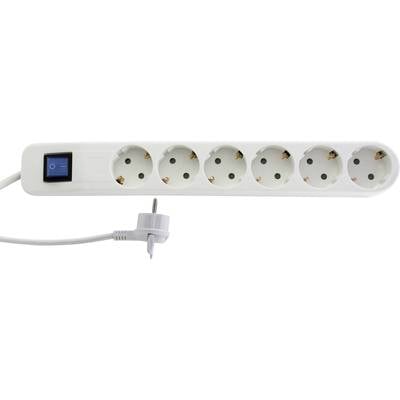 Image of REV 0014640100 Power strip (+ switch) 6x White, Grey PG connector 1 pc(s)