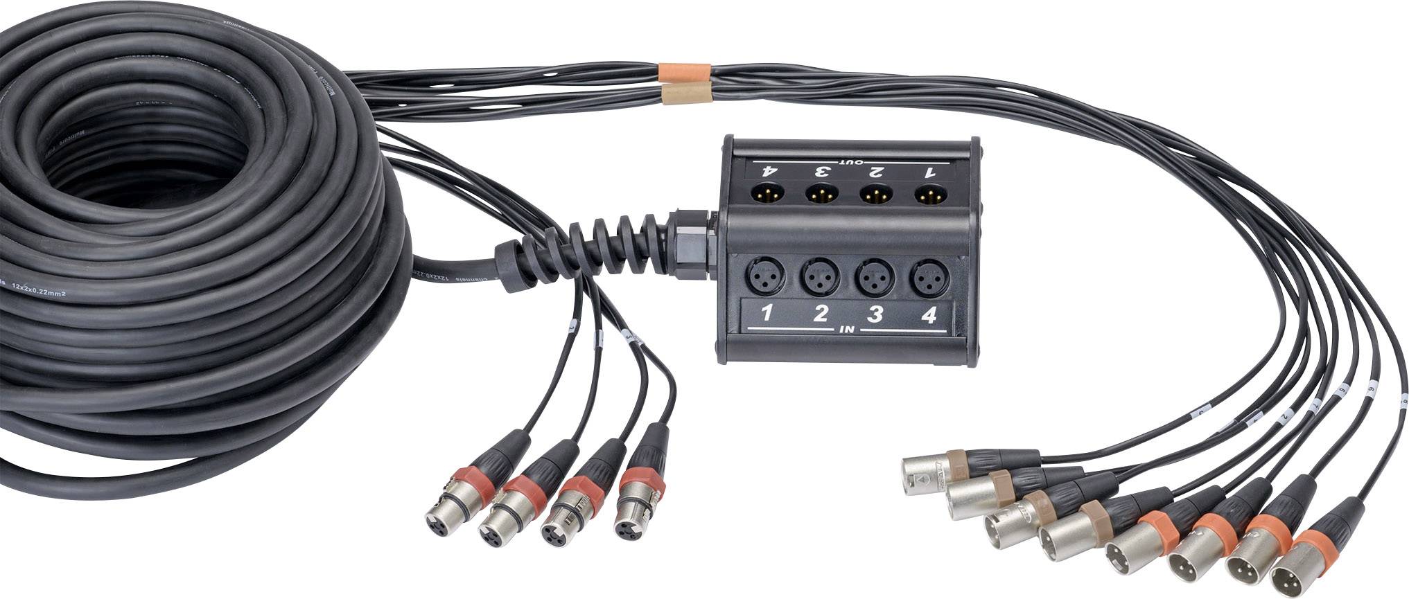 Cordial CYB 8-4 C 15 Multicore cable 15.00 m No. of inputs:8 x No. of outputs:4 x