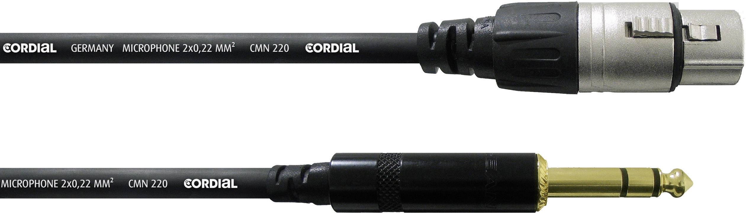 Cordial CFM 1,5 FV XLR Cable [1x XLR socket - 1x Jack plug 6.35 mm] 1.50 m Black