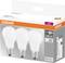 OSRAM LED light bulbs 10.5W in a 3-pack, E27 fitting, 1055 lumens, Energy Class A+, cool white light colour, replaces 75W.