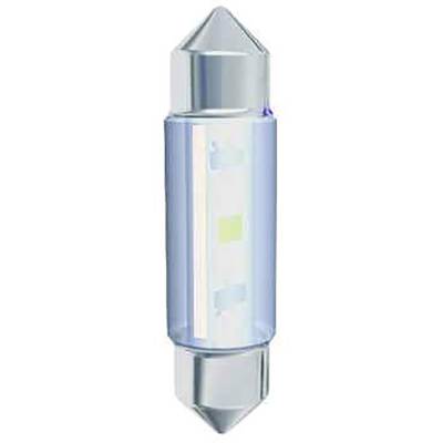 A transparent, blue cylinder with pointed ends, resembling a crystal.