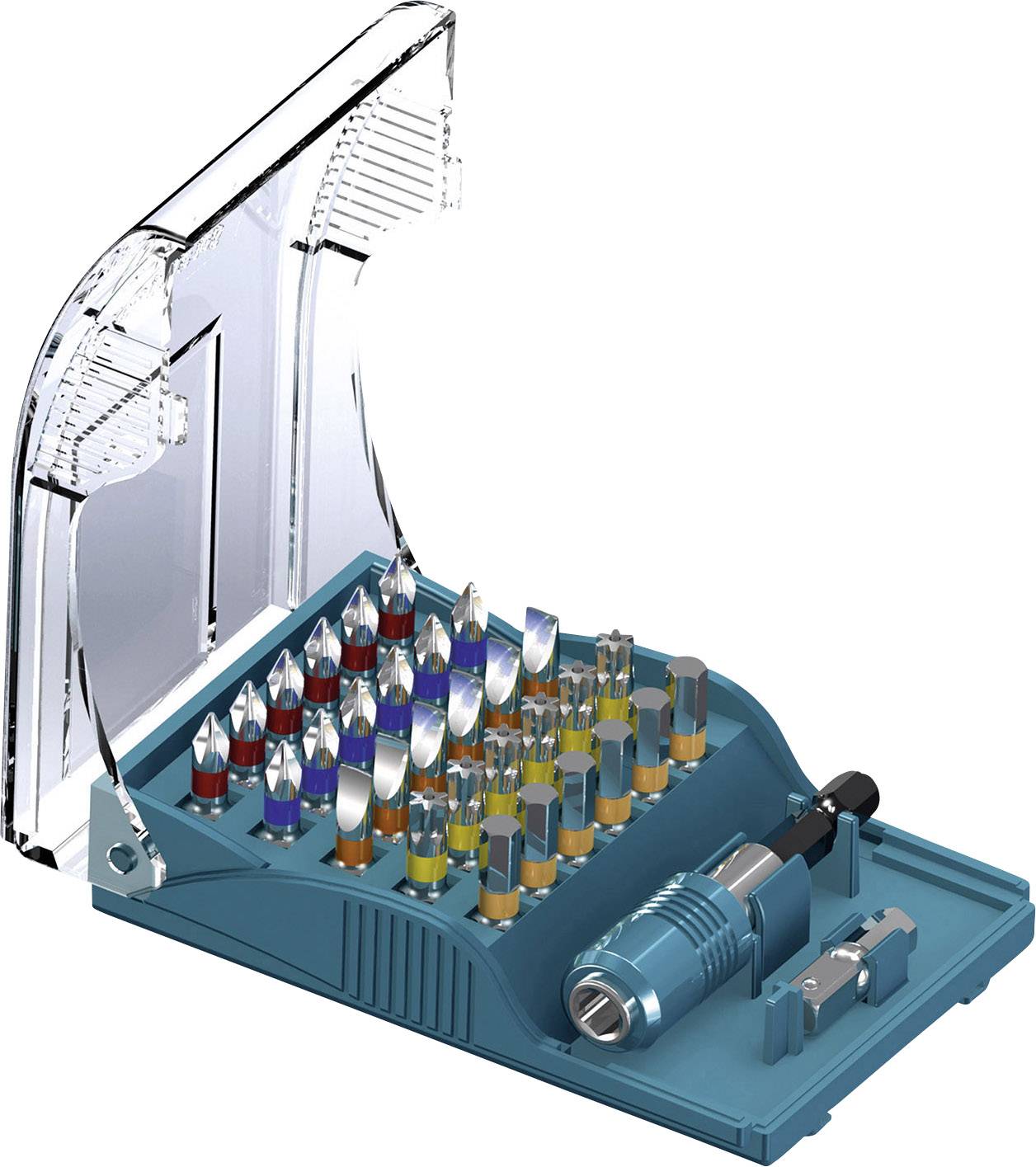 Heller Tools 28913 9 Bit set 32-piece Phillips, Pozidriv, Slot, Star TH, Allen incl. screwdriver bit holder