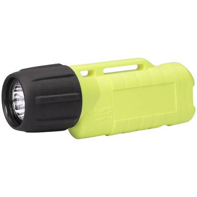 A small, portable torch with a yellow casing and black head. Ideal for use in poor lighting conditions.