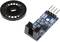 Rotary encoder module with sensor and coding disc. The sensor detects the position of the disc to determine rotational movements.