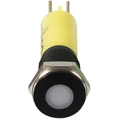 A yellow and black electrical component plug with two metal pins, typically used in electronic circuits.