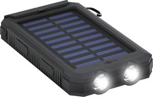 Goobay Goobay 49216 Solar Powerbank 8000 mAh, 2x USB-A Anschlüsse, LED-Anzeige, Schwarz 49216 Solar charger Charging current (max.) 200 mA  8000 mAh