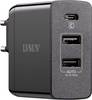 LVSUN Travel USB charger 45 W Mains socket Max. output current 6000 mA USB, USB-C® socket No. of outputs: 3 x USB Power Delivery (USB-PD)