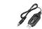 Black USB cable with RCA plug on one end and USB plug on the other, on white background.