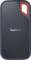 External SSD hard drive with a black enclosure and red accent around the edge, suitable for portable data backup and quick access.