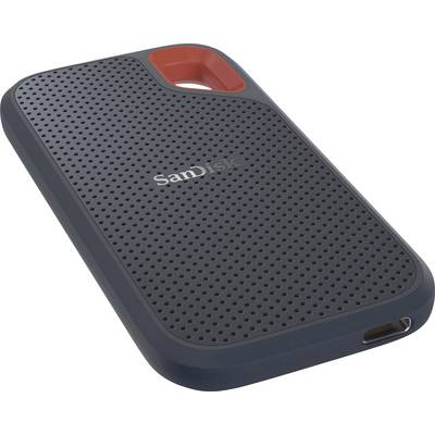 External SSD hard drive with a robust, perforated design and a distinctive red accent in the corner.