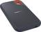 External SSD hard drive with a robust, perforated design and a distinctive red accent in the corner.