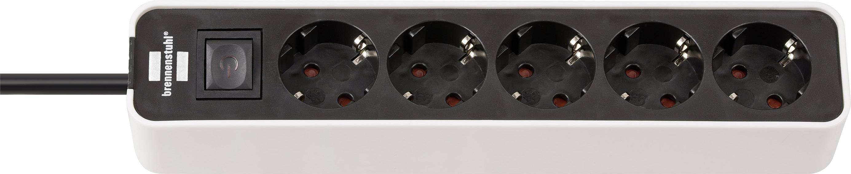 Brennenstuhl 1153250020 Power strip (+ switch) 5x White, Black PG connector 1 pc(s)