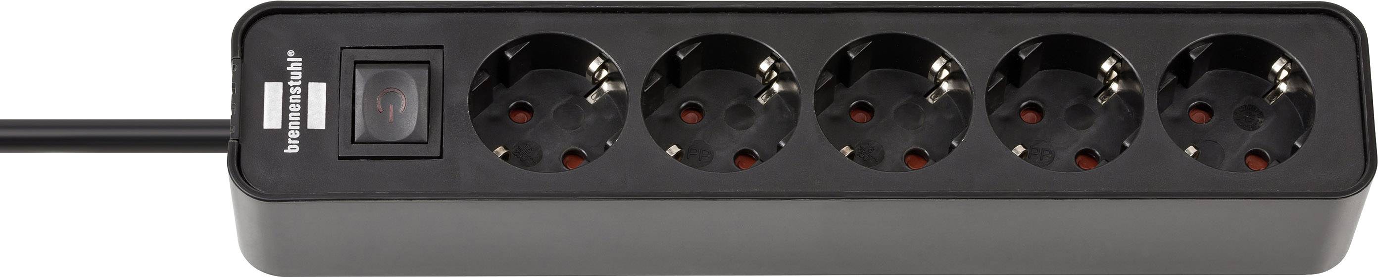 Brennenstuhl 1153250000 Power strip (+ switch) 5x Black PG connector 1 pc(s)