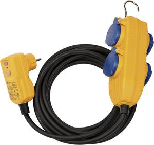 Brennenstuhl 1168720010 RCCB cable extension  PRCD  Black, Yellow IP54