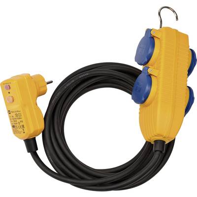 Image of Brennenstuhl 1168730010 RCCB cable extension PRCD Black, Yellow IP54