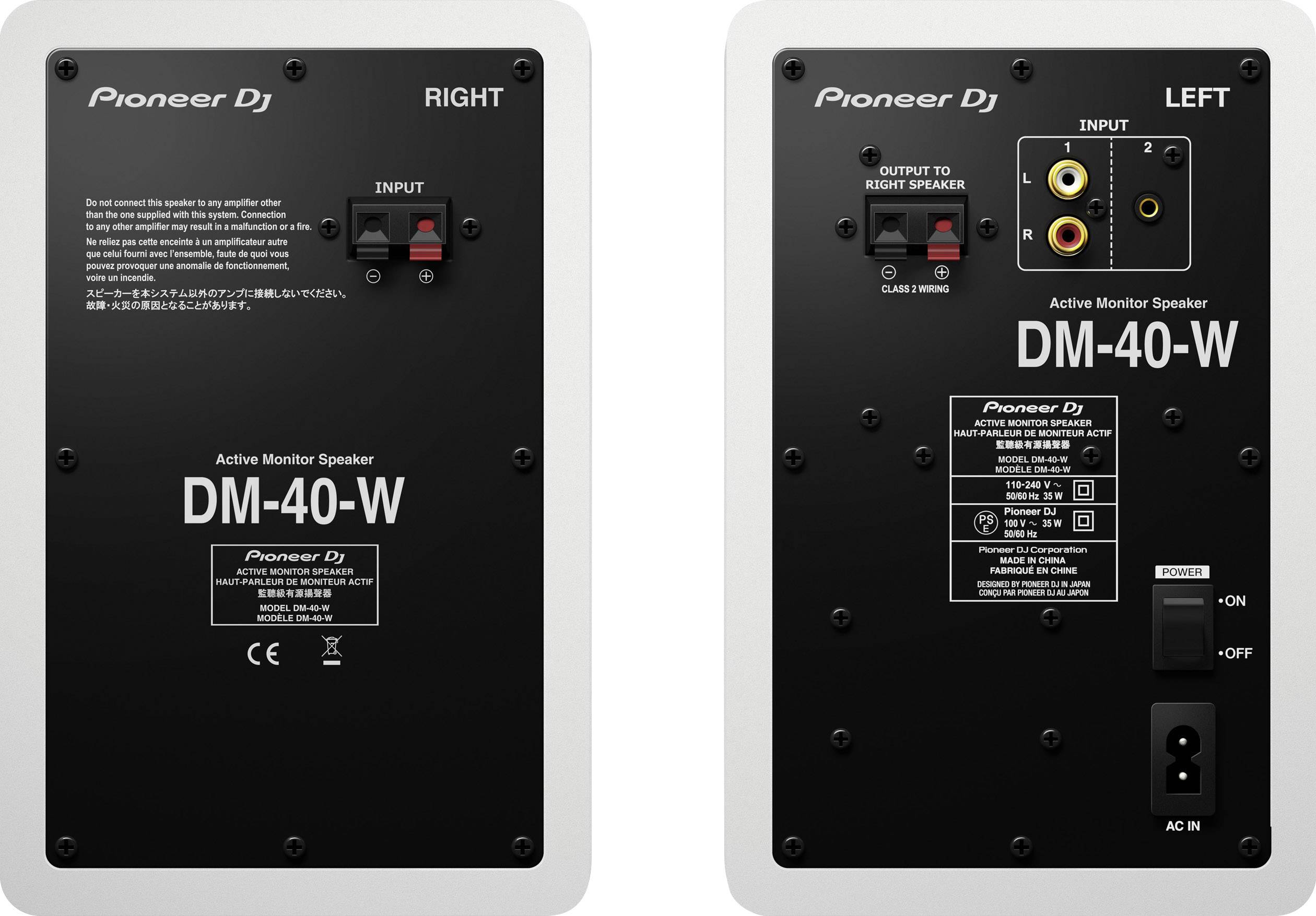 Pioneer DJ DM-40-W Active monitor 10.16 cm 4 inch 40 W 1 Pair-3