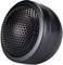 Black speaker with hexagonal grille, circular design, suitable for audio or home cinema systems.