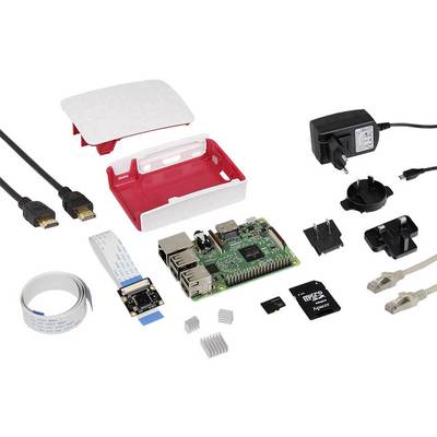 Joy-it RB-Cam-Set Raspberry Pi® 3 B 1 GB 4 x 1.2 GHz Camera card, PSU, Noobs OS, HDMI cable, Heatsink-0