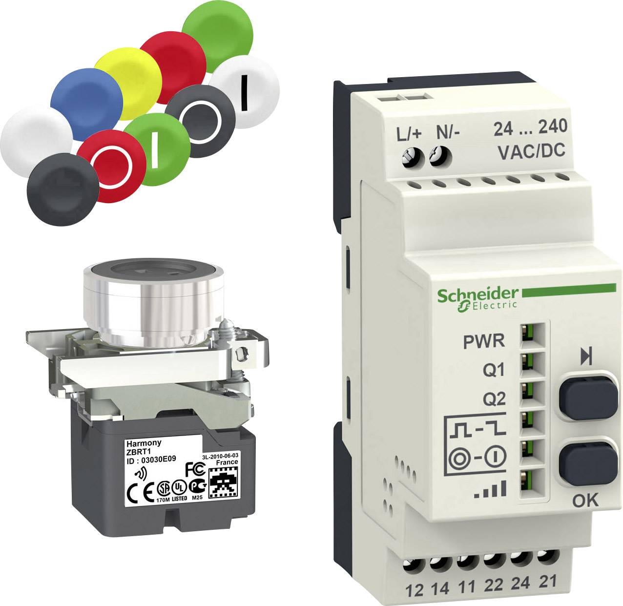 Schneider Electric XB4RFA02 Pushbutton 240 V AC 1.5 A momentary 1 Set