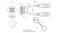 'Technical drawing of a USB dual port with dimensions, top view and side view. Shows cable, cap and cross-section details.'
