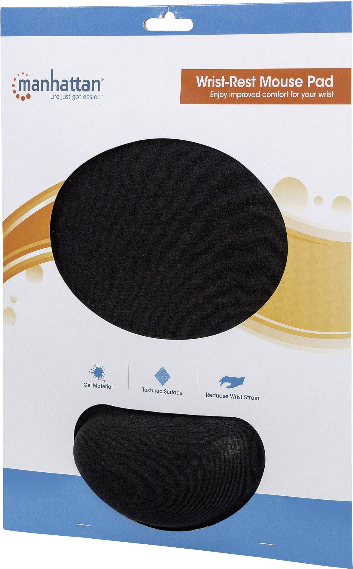 Manhattan 434362 Mouse pad Black (L x W x H) 240 x 203 x 40 mm-1