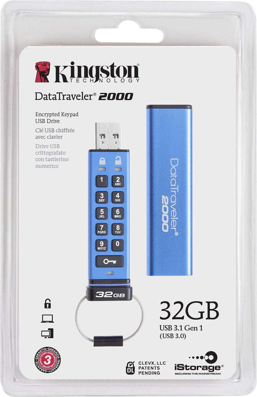 Kingston DataTraveler® 2000 USB stick 32 GB Blue DT2000/32GB USB A (USB 3.2 2nd gen)-4
