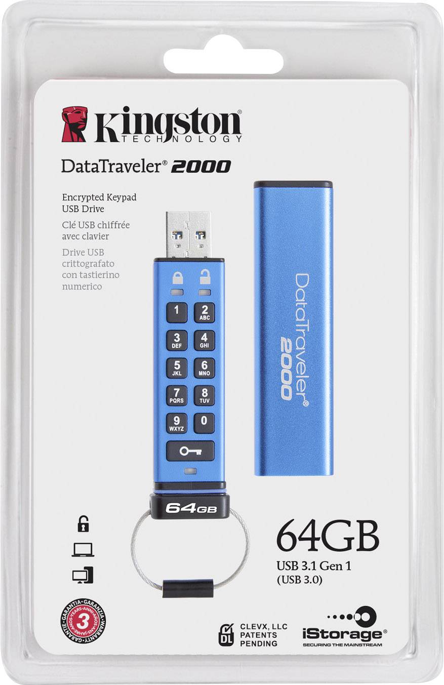 Kingston DataTraveler® 2000 USB stick 64 GB Blue DT2000/64GB USB A (USB 3.2 2nd gen)-5