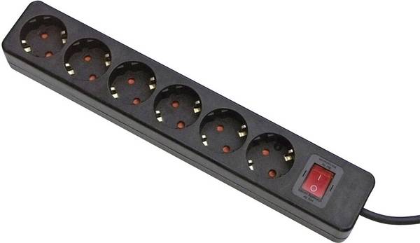 Gebro 106149 Power strip (+ switch) 6x Black PG connector 1 pc(s)
