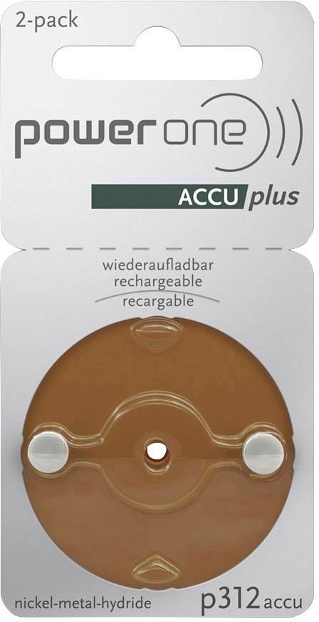 Powerone P312 Hearing aid battery (rechargeable) ZA 312 NiMH 23 mAh 1.2 V 2 pc(s)