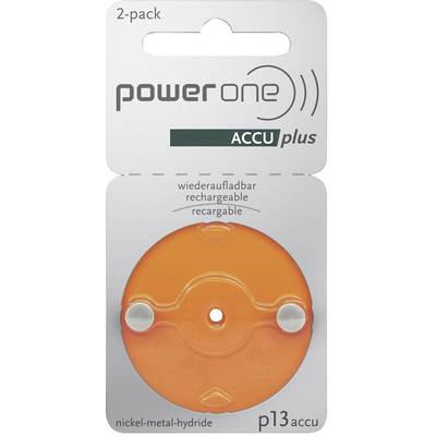 Powerone P13 Hearing aid battery (rechargeable) ZA 13 NiMH 28 mAh 1.2 V 2 pc(s)