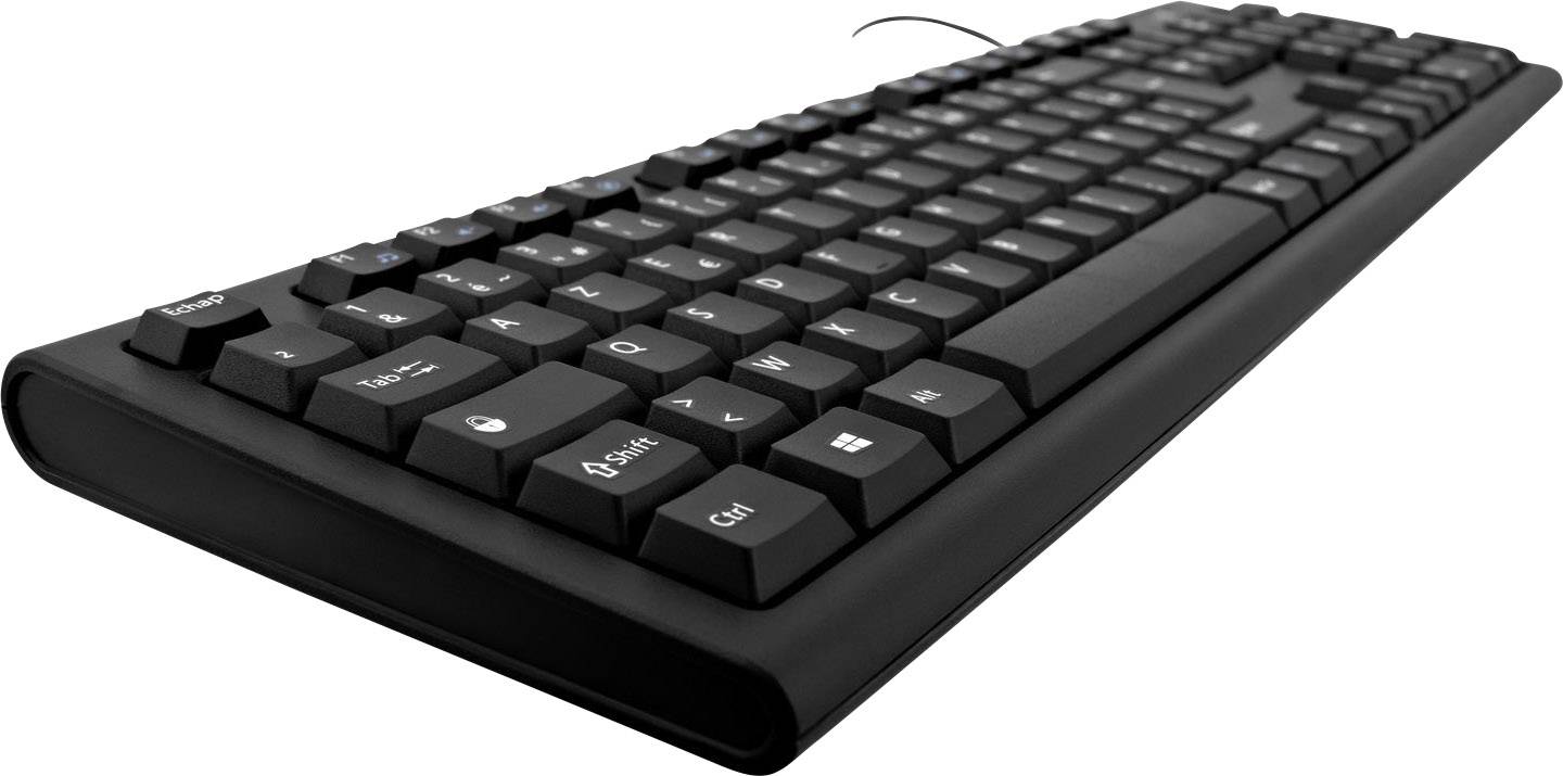 V7 Videoseven KU200FR USB Keyboard French, AZERTY Black-1