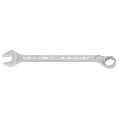 Open ring spanner with the marking 'DIN 3113 B, MATADOR, 100, ISO 7738, 8'. Ideal for securing bolts.