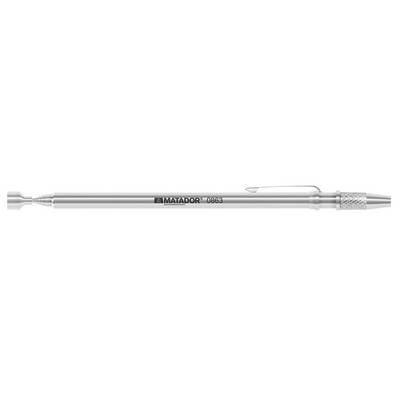 Silver-coloured, metallic pen with clip. Inscription 'MATADOR 1063'.