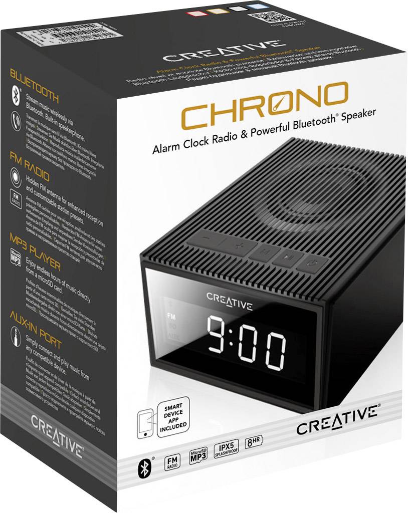 Creative Chrono Bluetooth speaker Aux, Handsfree, spray-proof Black ...