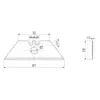 Technical Drawing of a Metal Piece: Trapezoidal shape, 61 mm wide, 19 mm high, central hole with Ø7 mm, sides 0.5 mm thick.