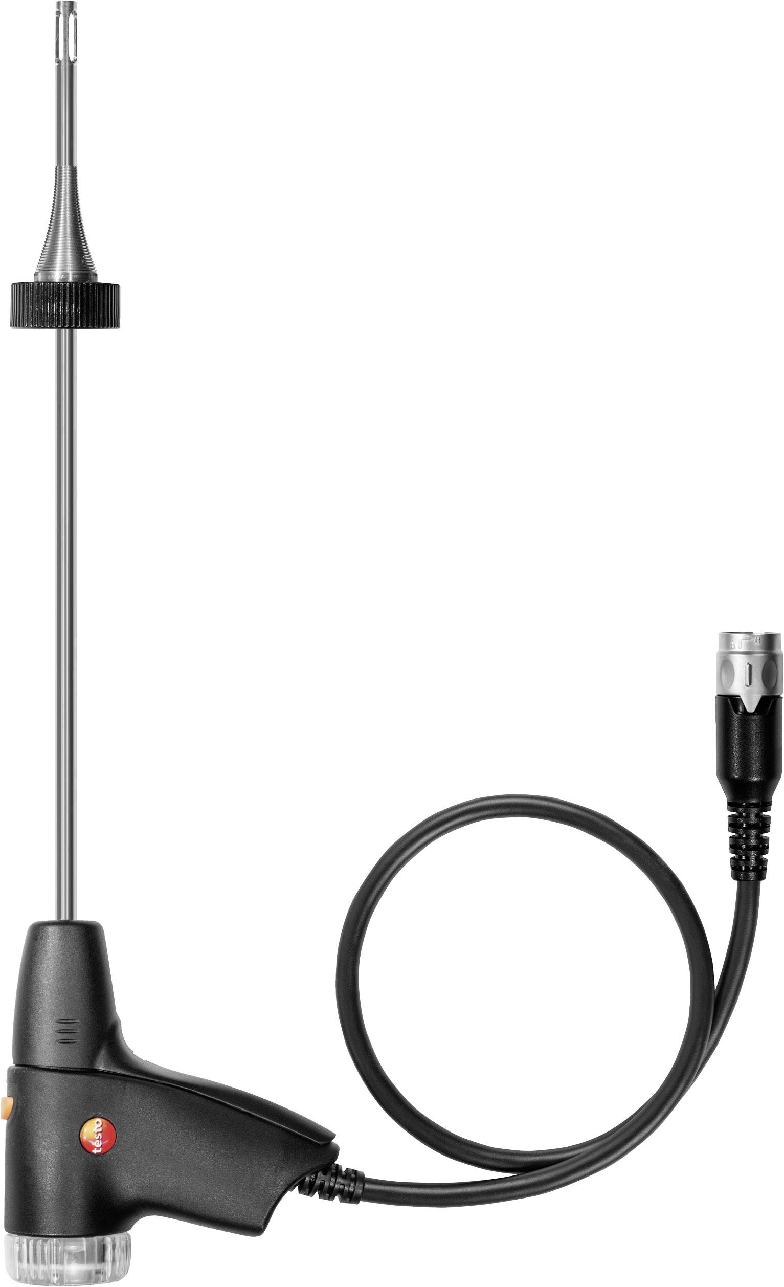 Thermometer probe with a long metal rod and cable, suitable for precise temperature measurements in technical or scientific applications.