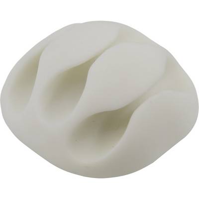 Smooth, white, shell-shaped structure with three indentations; could serve as an abstract decorative object.