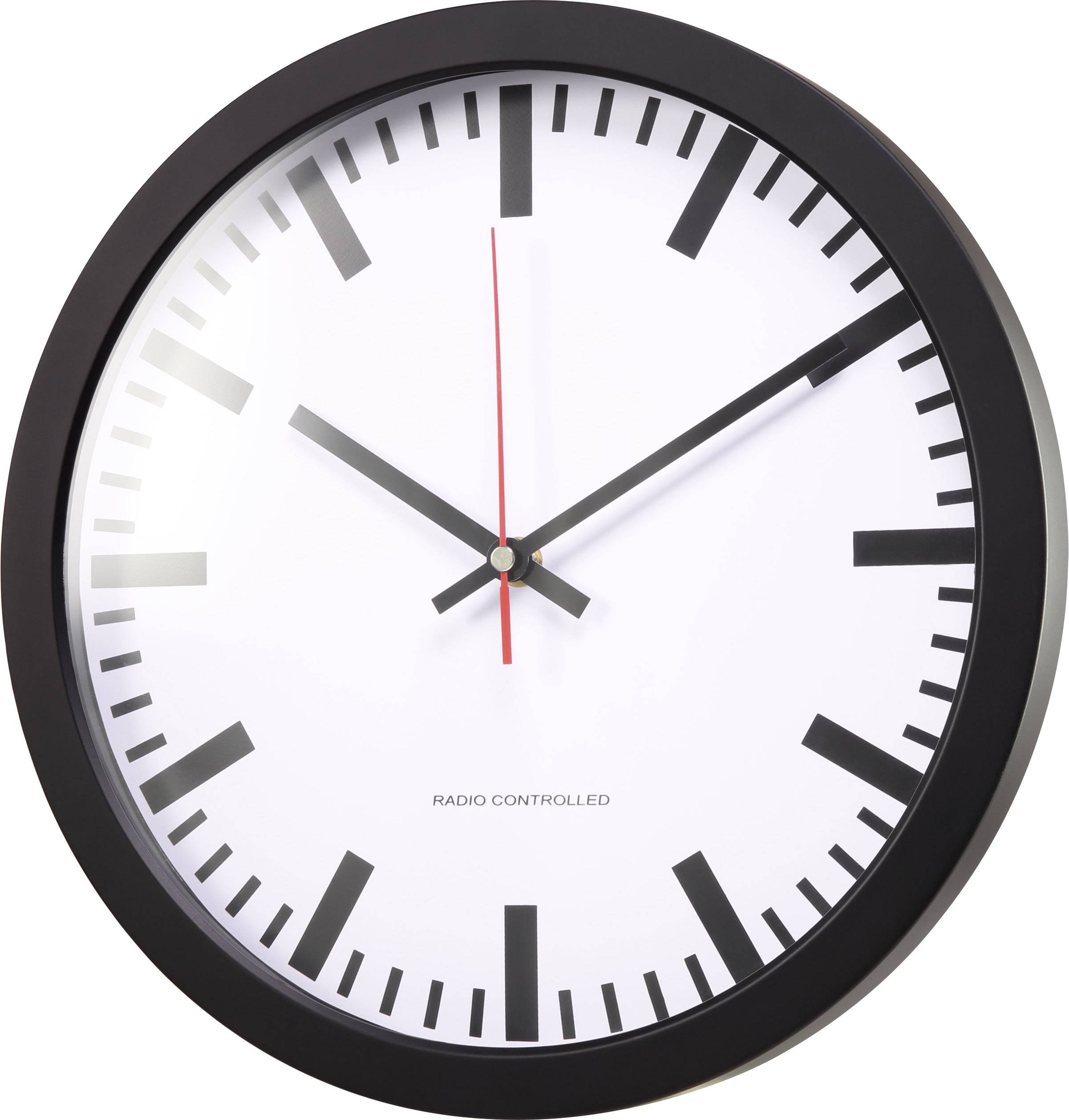 Basetech BT1661720 Radio Wall clock 300 mm x 45 mm Black