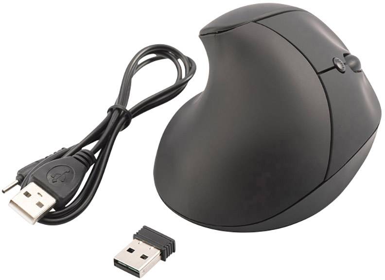 Digitus DA-20155 Radio Ergonomic mouse Optical Ergonomic, Rechargeable