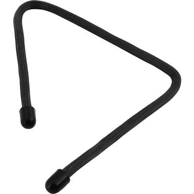Black, flexible, triangular wire with rounded ends, often used as a support or tool for creative projects.