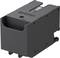 Black ink waste container with 'EPSON' printed on it, used in printers to collect excess ink.