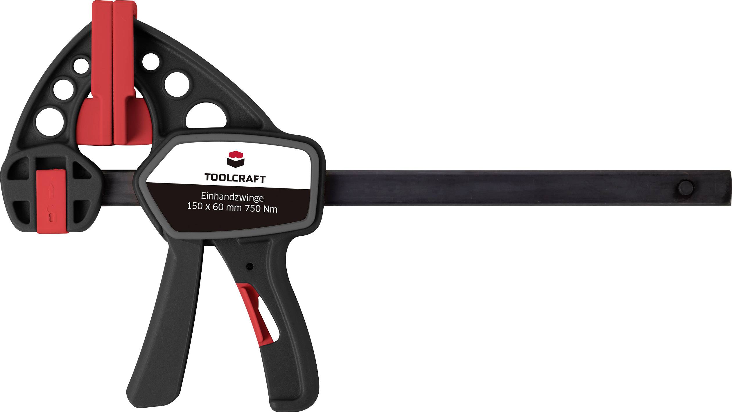 One-handed clamp 150 x 60 mm 750 Nm TOOLCRAFT TO-4986708 Span width (max.):150 mm Product size (length): 283 mm Nosing l-1