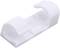 White plastic C-shaped clip for holding or securing thin cables. Suitable for neat and tidy cable management.